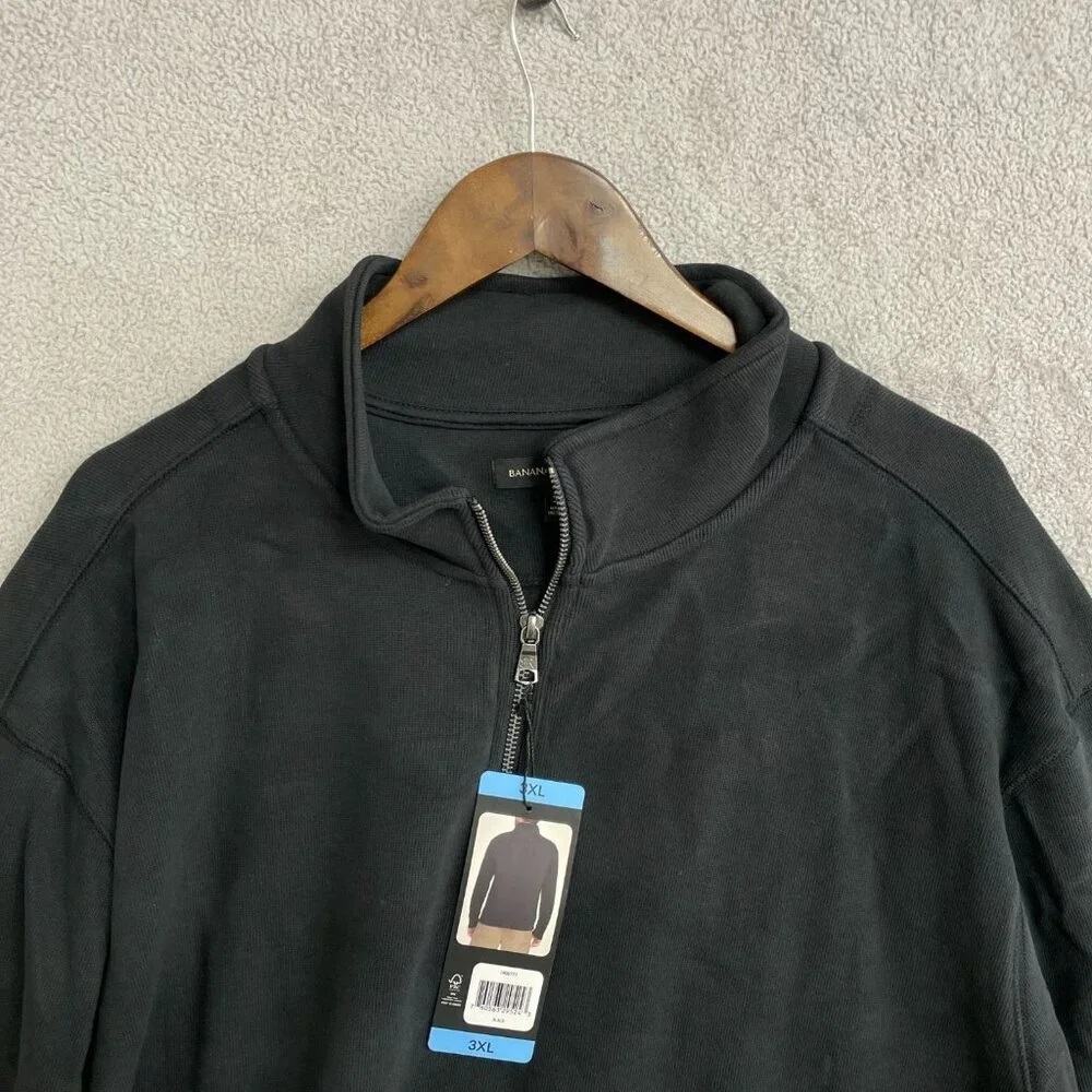 Banana Republic Men's 3XL Black Quarter-Zip Pullover Sweatshirt N0090